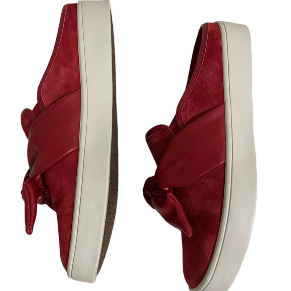 Spenco Barbados Orthotic Red Suede Bow Leather Slip-On Slide Mule Size 9B - Picture 11 of 14